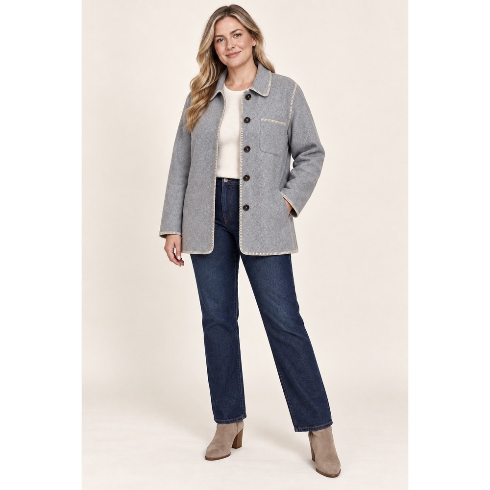 Z Supply Olivia Whipstitch Jacket XL Heather Grey NWT $149 Jacket Coat